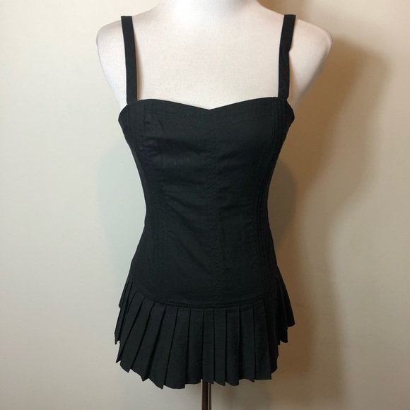 H&M Tops - H&M black corset ruffle top size 4